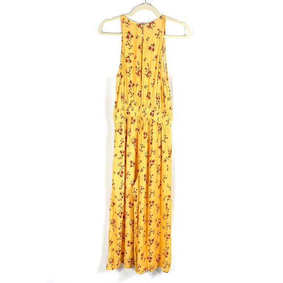 Thakoon‎ Floral Jumpsuit Yellow Smocked Waist Wide Leg Sleeveless Sz 4 - Picture 11 of 14